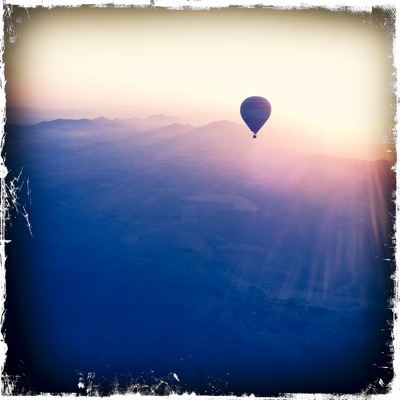 Hot air balloon at dawn over Marrakesh, Morocco © Inti St. Clair/evolveimages.com