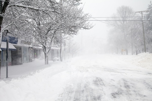 A deserted Main Street, during the Blizzard of 2013. Guilford got 34 inches of snow. © Jake Wyman/evolveimages.com